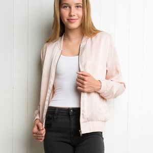 Brandy Melville bomber silk light pink jacket